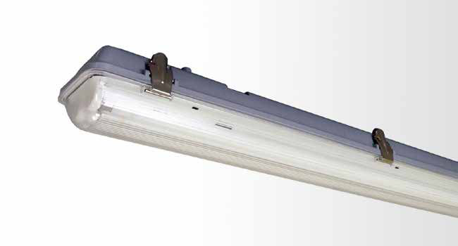 Weatherproof Diffused - Single And Twin Tube With Clear Pattern Polycarbonate Diffuser