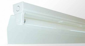Angle Reflector Batten - Single Tube With White Powder Coated Metal Reflector