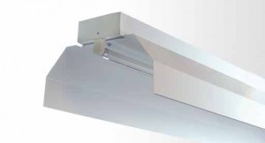 Industrial Reflector Batten - Single Tube With White Powder Coated Industrial Metal Reflector