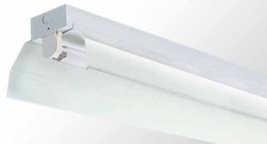 Industrial Reflector Batten - Single Tube With White Powder Coated Metal Reflector