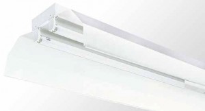 Industrial Reflector Batten - Twin Tube With White Powder Coated Metal Reflector