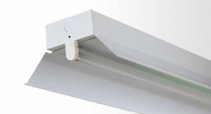 Reflector Batten - Single Tube With White Powder Coated Metal Reflector