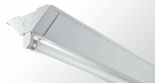Triangle Batten - Single Tube With White Powder Coated Sides
